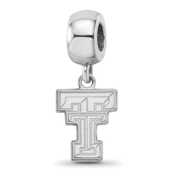Sterling Silver Texas Tech University Small Dangle Bead Charm - Picture 1 of 4